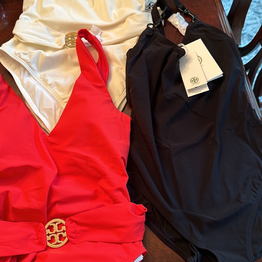 Tory Burch Miller Plunge One-Piece
Swimsuit- Each